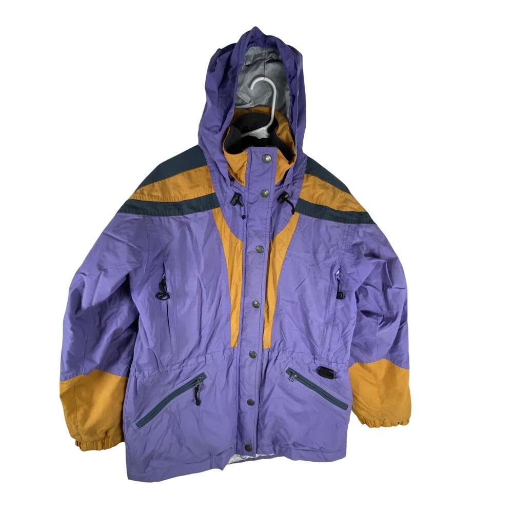 Vintage L.L.Bean Jacket Womens Medium Purple Hooded Primaloft Ski Parka 90s